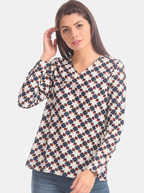 Cherokee Women White Printed Top