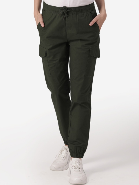 Mode by Red Tape Women Olive Green Slim Fit Solid Joggers