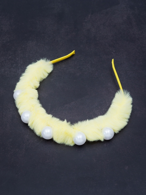 Golden Peacock Yellow Fur Hairband