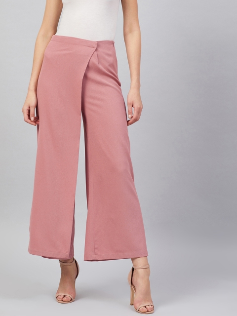 Marie Claire Women Pink Loose Fit Solid Parallel Trousers