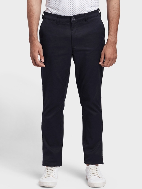 ColorPlus Men Navy Blue Regular Fit Solid Chinos