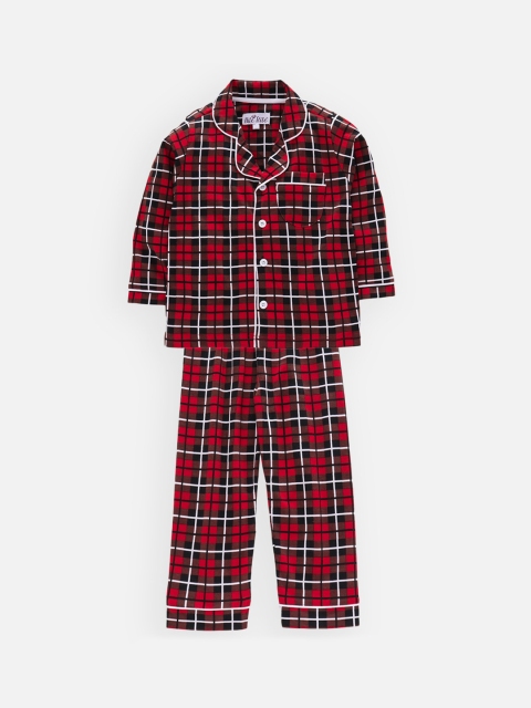 Nite Flite Kids Red & White Checked Night Suit