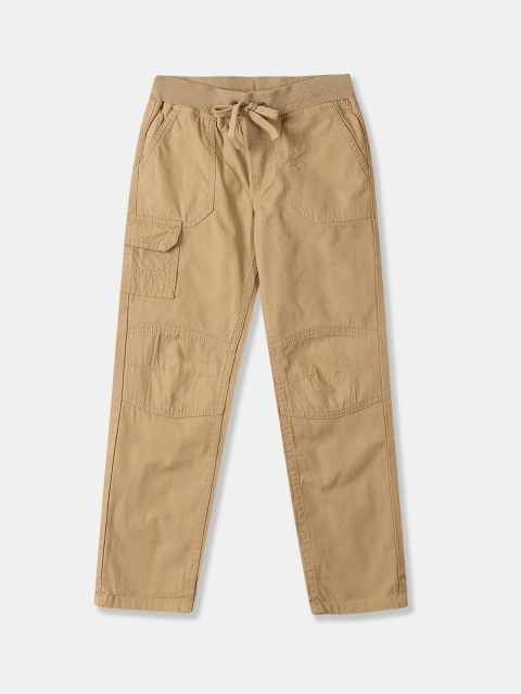 Cherokee Boys Khaki Regular Fit Solid Cargos