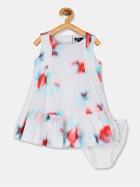 GAP Toddler Girl White & Red Printed Drop Down Dress