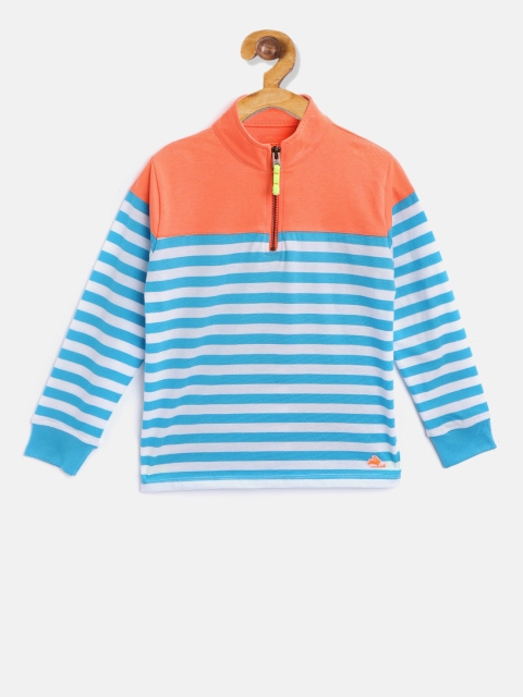 Cherry Crumble Boys Blue & Orange Striped Sweatshirt