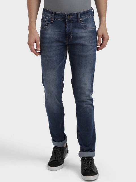 ColorPlus Men Navy Blue Regular Fit Mid-Rise Clean Look Jeans