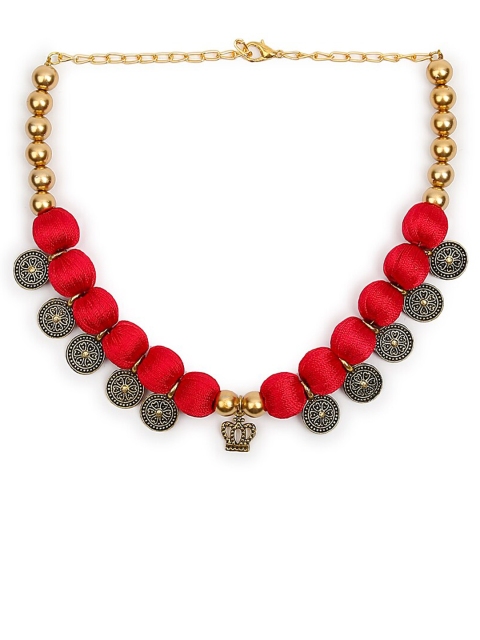 AKSHARA Women Red Handcrafted Choker Necklace