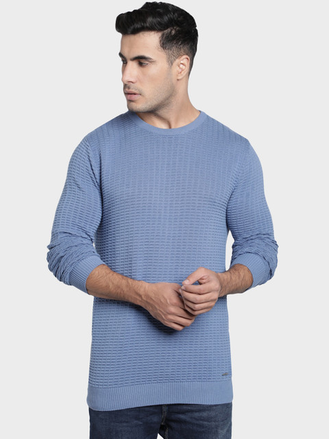 Octave Men Blue Self-Design Pullover Sweater
Octave Men Blue Self-Design Pullover Sweater