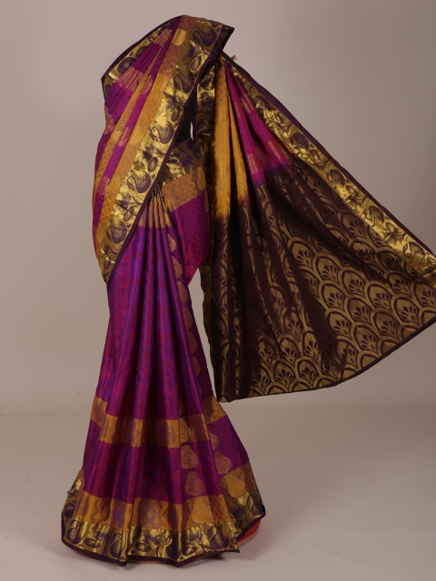 Pothys Magenta Woven Design Pure Silk Saree