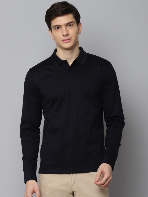 GANT Men Black Checked Polo Collar T-shirt