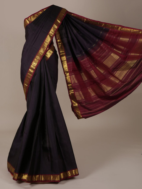 Pothys Navy Blue & Gold-Coloured Pure Silk Woven Design Saree 
Pothys Navy Blue & Gold-Coloured Pure Silk Woven Design Saree