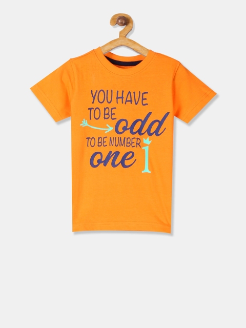 Cherokee Boys Orange Printed Round Neck T-shirt