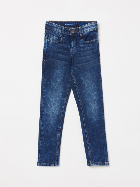 Fame Forever by Lifestyle Boys Blue Slim Fit Mid-Rise Low Distress Jeans