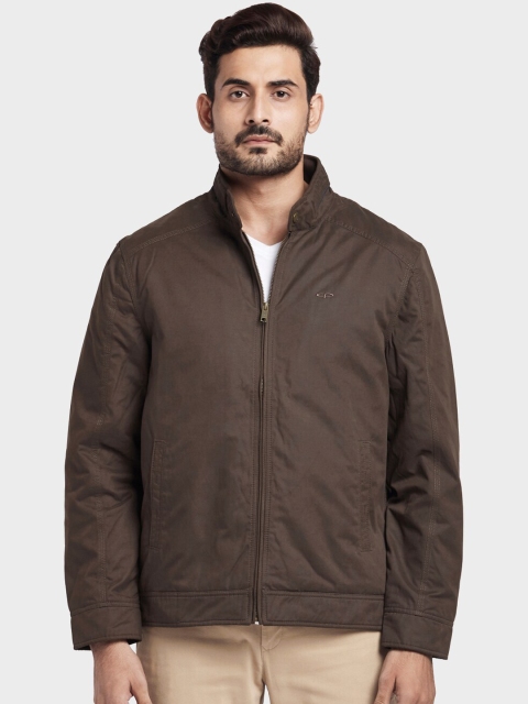 ColorPlus Men Brown Solid Padded Jacket