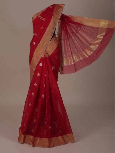 Pothys Red Woven Design Silk Cotton Saree