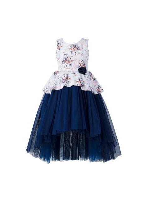 Toy Balloon kids Girls Blue Printed Fit and Flare Dress
