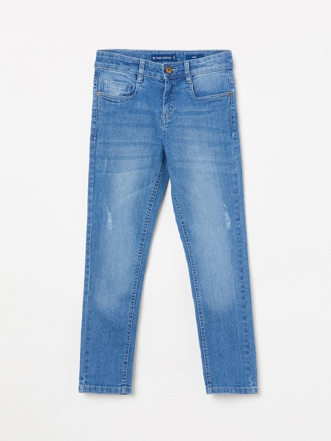 Fame Forever by Lifestyle Boys Blue Slim Fit Mid-Rise Low Distress Jeans