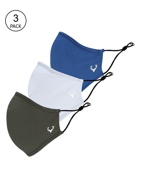 Allen Solly Men Pack of 3 3-Ply Reusable Outdoor Protective Fabric Masks, Multi
