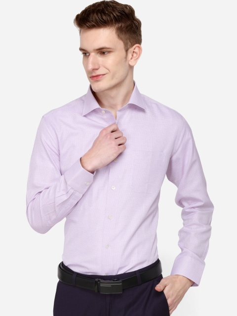 JADE BLUE Men Lavender Regular Fit Solid Formal Shirt