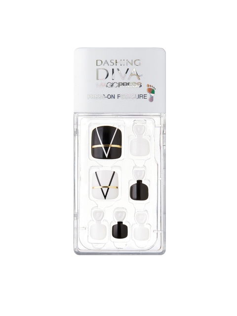 Dashing Diva Black & White Magicpress Splendid Press-On Gel Nails