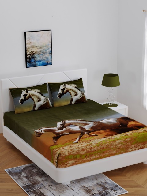 BOMBAY DYEING Green & Brown Graphic 180 TC Cotton 1 Queen Bedsheet with 2 Pillow Covers
BOMBAY DYEING Green & Brown Graphic 180 TC Cotton 1 Queen Bedsheet with 2 Pillow Covers