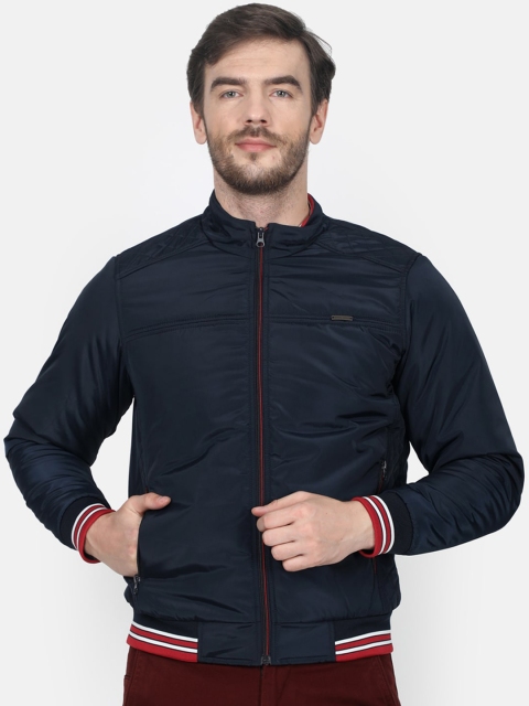 Monte Carlo Men Navy Blue Solid Bomber