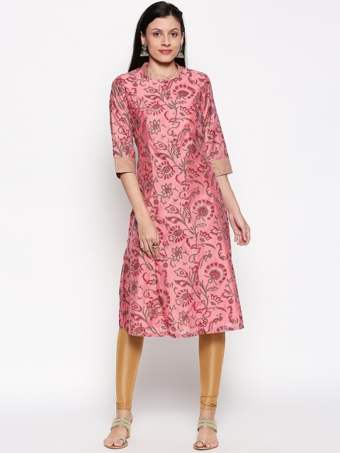 RANGMANCH BY PANTALOONS Women Pink Printed A-Line Kurta