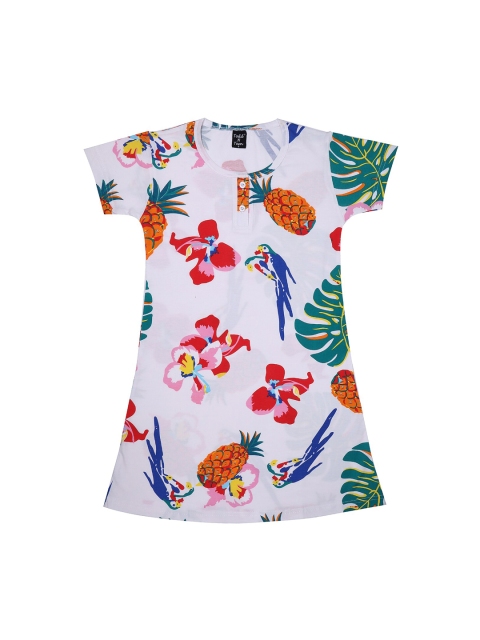 Todd N Teen Girls Red & Green Printed Nightdress