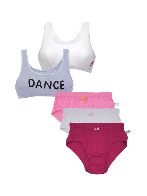 DChica Girls 5 Pieces Lingerie Set, White