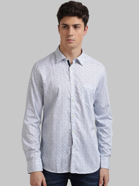 Parx Men Lavender Slim Fit Printed Casual Shirt