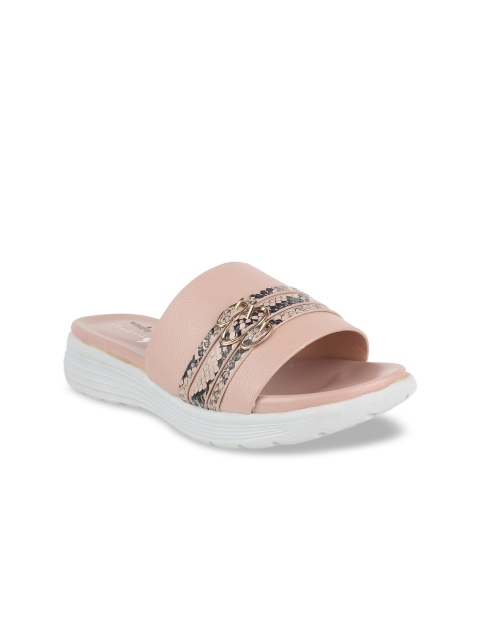 STEPpings Women Pink Embellished Open Toe Flats