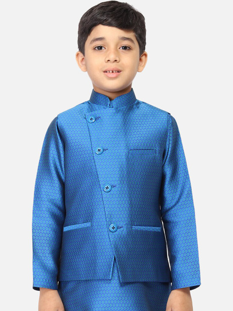 TABARD Boys Blue Woven Design Nehru Jacket
TABARD Boys Blue Woven Design Nehru Jacket