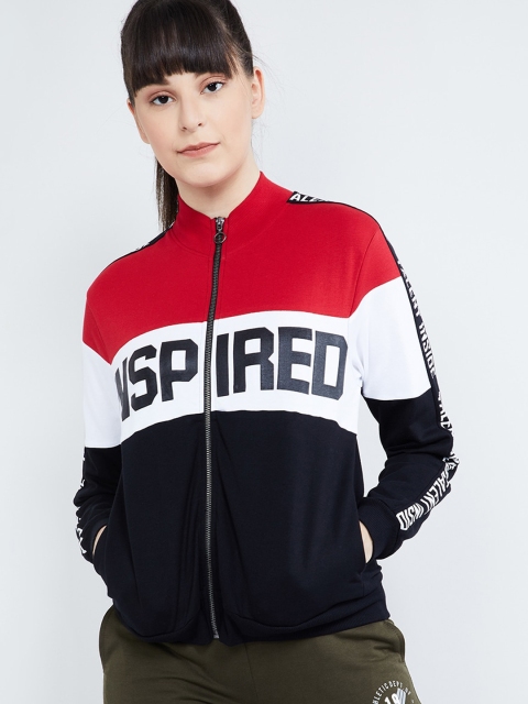 max Women Red Colourblocked Sporty Jacket