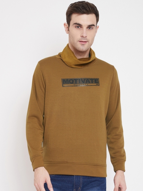 NEVA Men Mustard Yellow Printed Sweatshirt