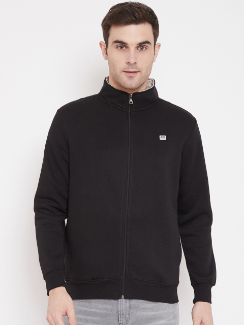NEVA Men Black Solid Cotton Sweatshirt