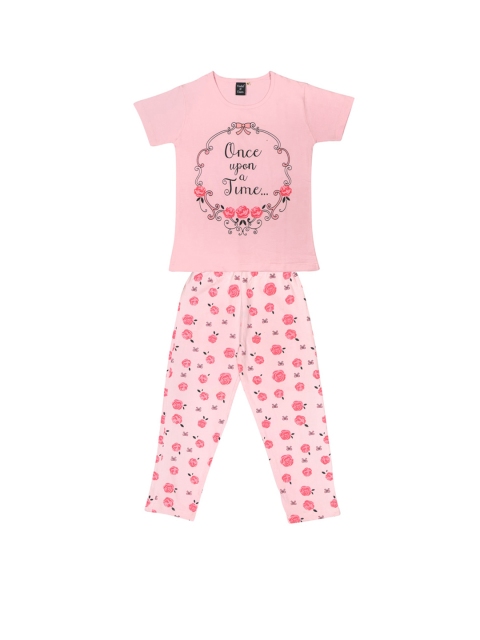 Todd N Teen Girls Pink Printed Night Suit