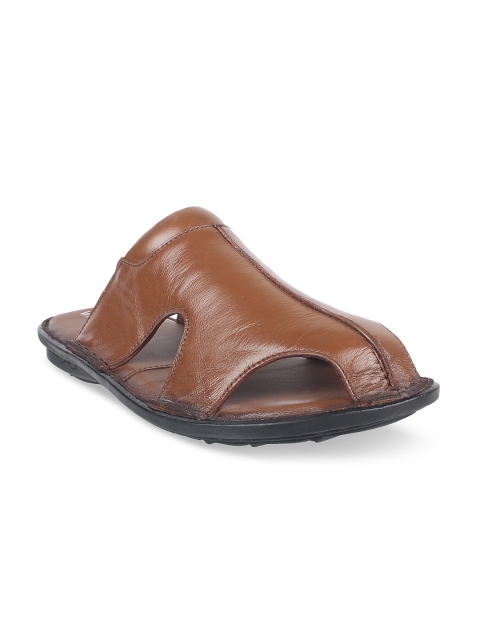 Vardhra Men Tan Brown Leather Comfort Sandal