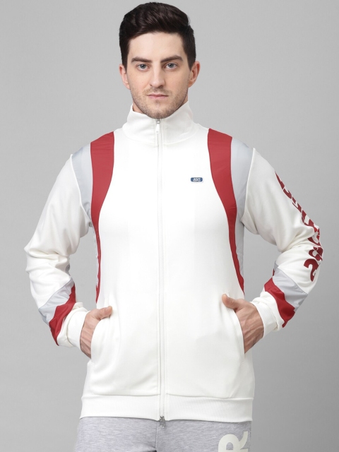 ASICS Men Off-White Colourblocked Sporty Jacket