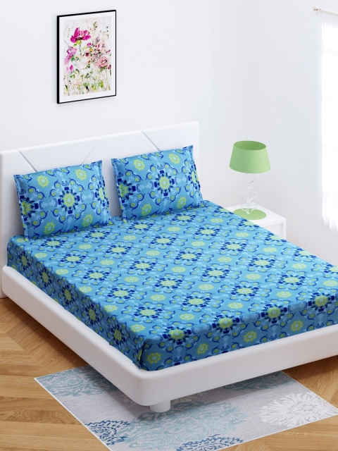 BOMBAY DYEING Blue & Green Ethnic Motifs Printed 120 TC Cotton 1 Queen Bedsheet with 2 Pillow Covers
BOMBAY DYEING Blue & Green Ethnic Motifs Printed 120 TC Cotton 1 Queen Bedsheet with 2 Pillow Covers