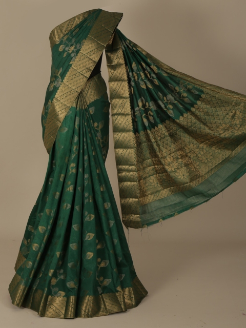 Pothys Green Woven Design Jute Silk Saree
