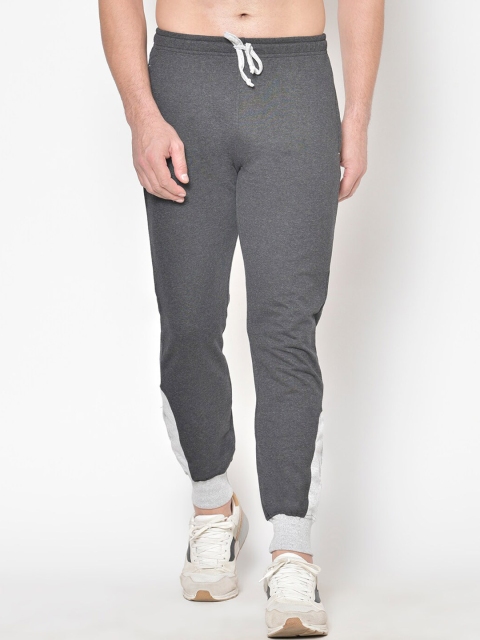 American-Elm Men Grey Solid Slim-Fit Joggers