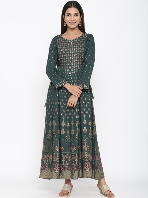 Juniper Women Green Printed Maxi Dress