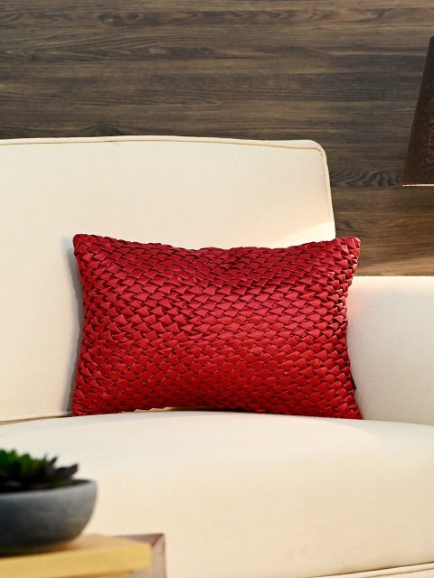 Pure Home and Living Red Geometric Rectangle Cushion Cover