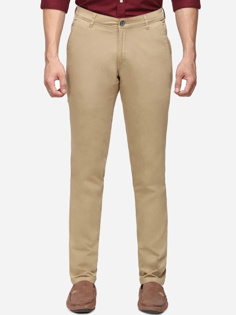 Greenfibre Men Khaki Slim Fit Solid Chinos