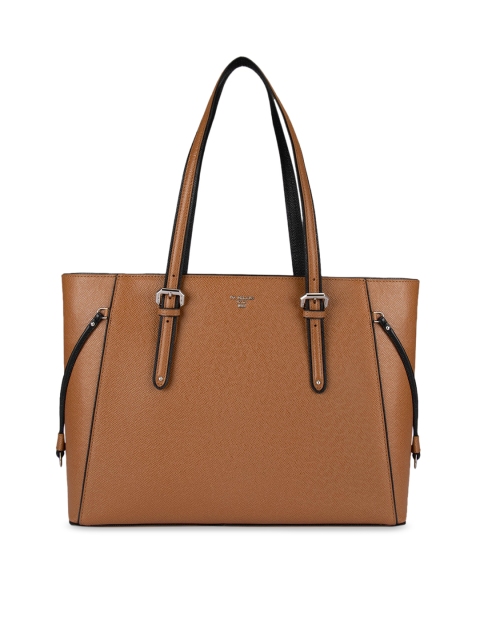 Da Milano Brown Solid Leather Shoulder Bag