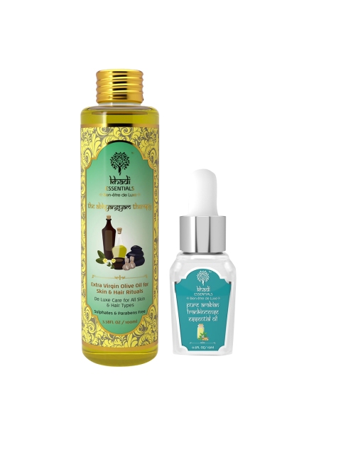 KHADI ESSENTIALS Extra Virgin Olive & Franknincense Essential Oil, Yellow