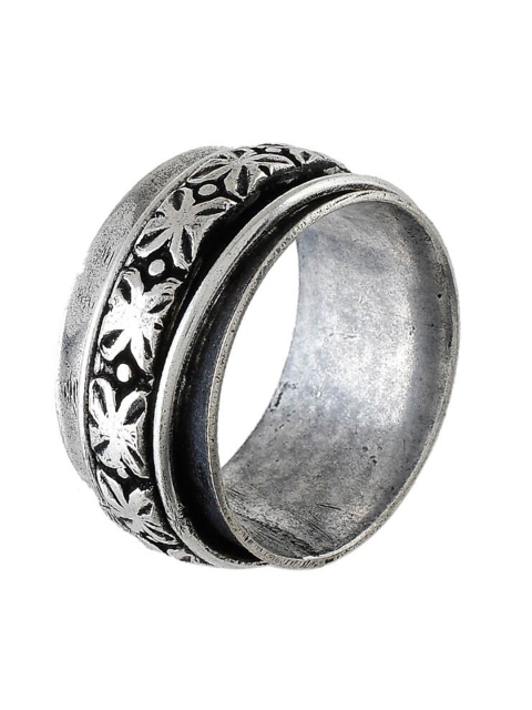 Silvermerc Designs Oxidized Silver-Plated Handcrafted Finger Ring