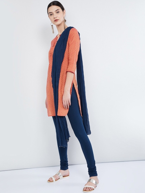 max Navy Blue Solid Dupatta