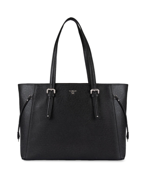 Da Milano Black Textured Shoulder Bag