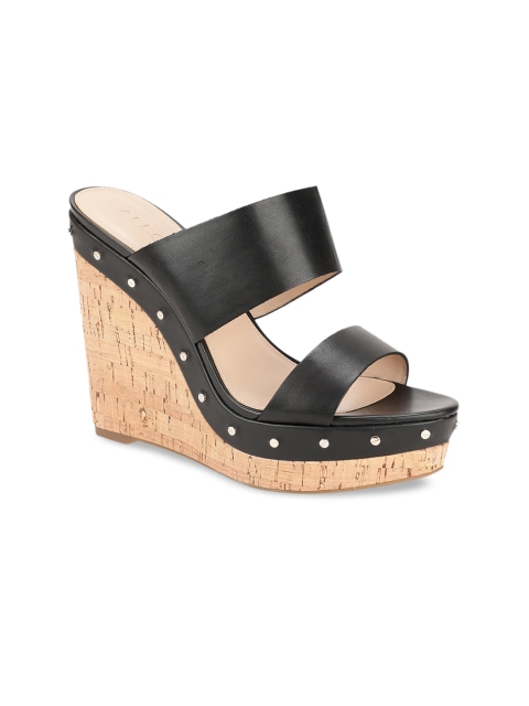 ALDO Women Black Solid Leather Heels